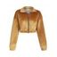 Quilted Velvet Drop Shoulder Zip Jacket - GOLDEN M