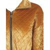 Veste Doudoune Matelassée Zippée à Goutte Epaule en Velours - d'or M