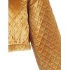 Quilted Velvet Drop Shoulder Zip Jacket - GOLDEN S