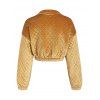 Quilted Velvet Drop Shoulder Zip Jacket - GOLDEN L