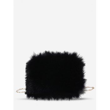 

Square Faux Fur Solid Crossbody Bag, Black