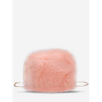 

Square Faux Fur Solid Crossbody Bag, Light pink