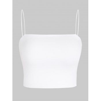 

Bungee Strap Crop Cami Tank Top, White