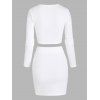 Wide Rib Long Sleeve Matching Skirt Set - WHITE L