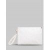 Pochette Rectangle Minimaliste en Fausse Fourrure - Blanc 