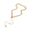 Long Pendant Thick Chain Lariat Necklace - GOLDEN 