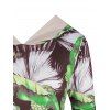 Robe à Capuche Tropicale Imprimée avec Poche Kangourou - multicolor S