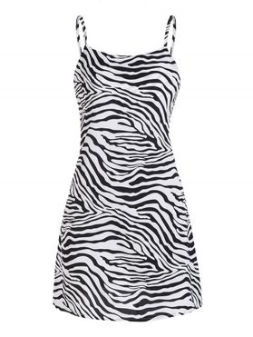 Zebra Animal Print Mini Slip Dress