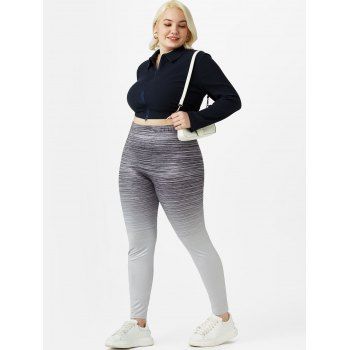 Plus Size Ombre Color High Rise Leggings