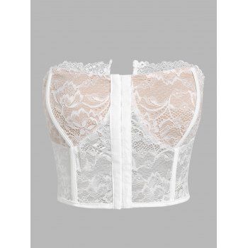 

Flower Lace Padded Corset Top, White
