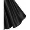 Plaid Print Vintage Dress Off The Shoulder Dress Long Sleeve Pleated Detail A Line Dress - YELLOW L