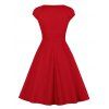 Cap Sleeve Ruched Sweetheart Dress - RED XXL