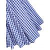 Gingham Print Maxi Skirt - BLUE 2XL