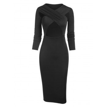 

Cut Out Midi Bodycon Dress, Black