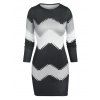 Robe Fourreau Zigzag - Noir L