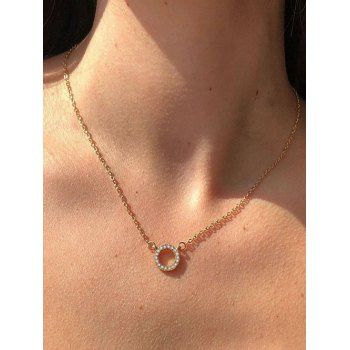 Circle Pendant Diamante Chain Necklace