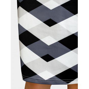 Plus Size Argyle Knee Length Sheath Skirt