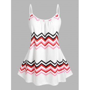 

Plus Size Zigzag Print Swing Tank Top, Multicolor