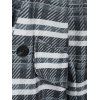 Plaid Print Wool Blend Lapel Coat - GRAY M