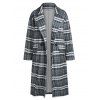 Manteau Boutonné à Carreaux Imprimé en Laine Mélangée - Gris L