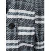Plaid Print Wool Blend Lapel Coat - GRAY XL