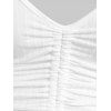 Cold Shoulder Ribbed Cinched Knitwear - WHITE XL