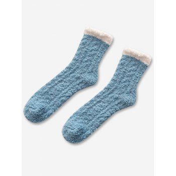 

Winter Two Tone Fleece Socks, Silk blue