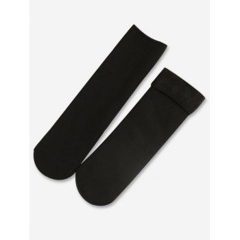 

2 Pairs Winter Fleece Lined Ankle Socks Set, Black