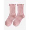 Chaussettes Ourlet en Laitue en Coton - Rose clair 