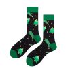 Pair of Christmas Trees Pattern Crew Socks - MEDIUM FOREST GREEN 