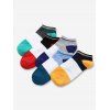 Ensemble de Chaussettes à Cheville en Blocs de Couleurs en Coton 5 Paires - multicolor C 