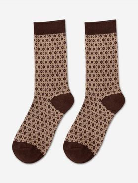 Winter Retro Dots Pattern Mid Calf Socks