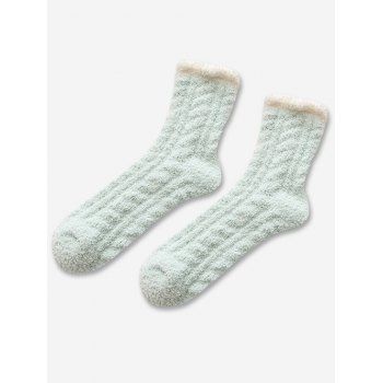 

Winter Two Tone Fleece Socks, Light green