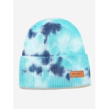 

Tie-dye Pattern Applique Ribbed Knitted Hat, Celeste