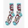 Chaussettes à Imprimé Fruit en Maille - Turquoise Moyenne 