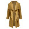 Wool Blend Belted Wrap Coat - YELLOW XL