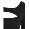 Lace Up Plaid Cutout Corset Waist Handkerchief Dress - BLACK M