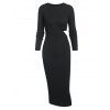 Cut Out Ribbed Bodycon Dress - BLACK M