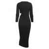 Cut Out Ribbed Bodycon Dress - BLACK M