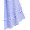 T-shirt Superposé Plongeant Fleur Brodée en Maille de Grande Taille - Violet clair L