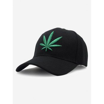 

Leaf Embroidery Two Tone Baseball Cap, Black