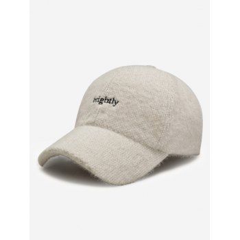 

Embroidery Letters Fluffy Sports Baseball Cap, Warm white