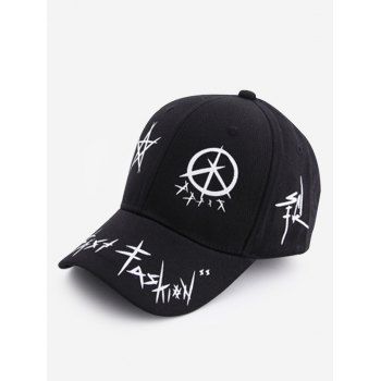 

Two Tone Star Printed Baseball Cap, Black