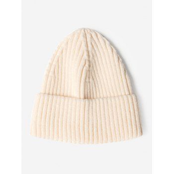 

Turn Up Edge Ribbed Knitted Hat, Crystal cream
