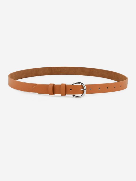 Ceinture Bouclée en D Minimaliste Argentée - Orange Tigre 
