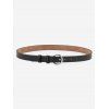 Ceinture Bouclée en D Minimaliste Argentée - Noir 