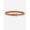 Ceinture Bouclée en D Minimaliste Argentée - Orange Tigre 