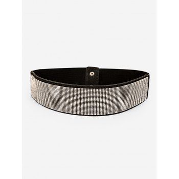

Elastic Sequined Wide Belt, Black