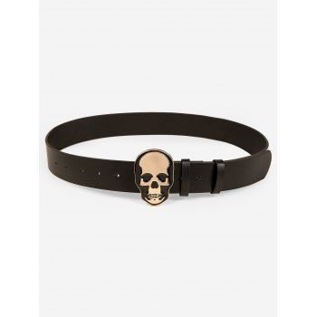 

Skull Shape Retro Buckle Belt, Black