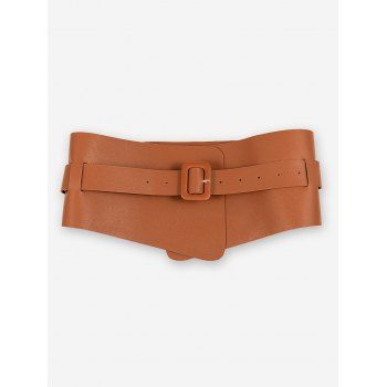

Retro Pin Buckle PU Leather Corset Belt, Pumpkin orange